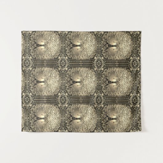 Gold Tree of Life Ancient Rustic Wandkleed (Voorkant (horizontaal))