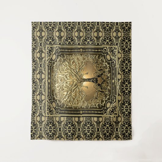 Gold Tree of Life Ancient Rustic Wandkleed (Voorkant)