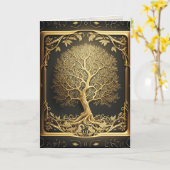 Gold Tree of Life  grafische Kaart (Gele Bloem)