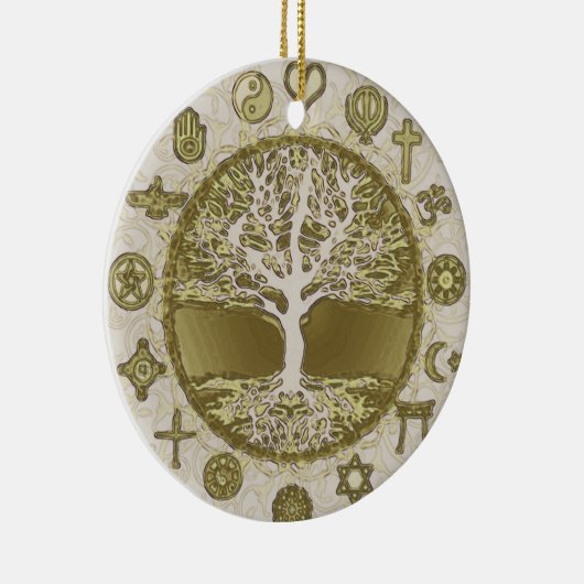 Gold Tree of Life Keramisch Ornament (Rechts)