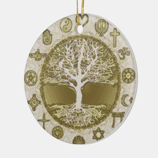 Gold Tree of Life Keramisch Ornament (Links)