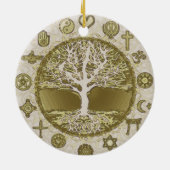 Gold Tree of Life Keramisch Ornament (Achterkant)