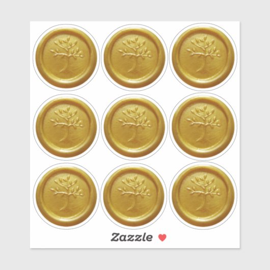 Gold Tree of Life Stickers Wax Seal-achtige Sticke (Vel)