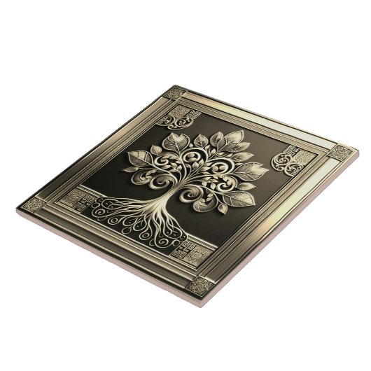 Gold Tree of Life Tegeltje (Zijkant)