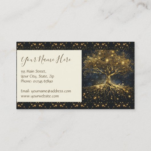 Gold Tree of Life Visitekaartje (Achterkant)