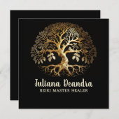 Gold Tree of Life Visitekaartje Kaart (Voorkant / Achterkant)