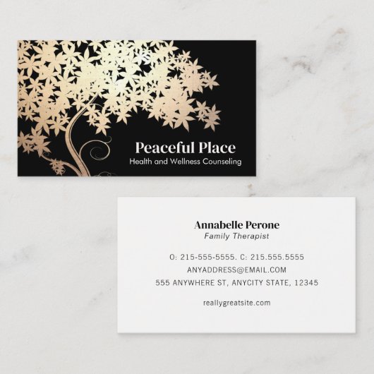 Gold Tree of Life Wellness Counseling Visitekaartje (Voorkant / Achterkant)