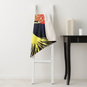 Gold Tree op Navy Background Sherpa Blanket Deken (In situ)