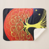Gold Tree op Navy Background Sherpa Blanket Sherpa Deken (Voorkant (horizontaal))