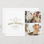 Gold Tree Prettige feestdagen reeks - Multifoto Feestdagenkaart (Voorkant / Achterkant)