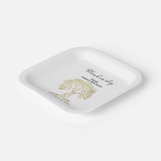 Gold Tree-reeks - herunie zwart-wit Papieren Bordje (Gebogen)