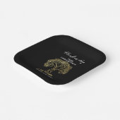 Gold Tree-reeks - zwart wit Papieren Bordje (Gebogen)
