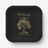 Gold Tree-reeks - zwart wit Papieren Bordje (Voorkant)