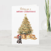 Gold Tree Schotse Terriër Hond Kerst Kaart (Voorkant)