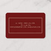 Gold Tree Silhouette, Burgundy Yoga Visitekaartje (Achterkant)