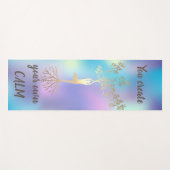 Gold Tree Silhouette, kleurrijke holografische Yog Yogamat (Voorkant (horizontaal))