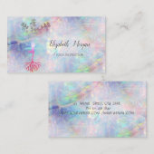 Gold Tree Silhouette, Yoga, Opal Visitekaartje (Voorkant / Achterkant)