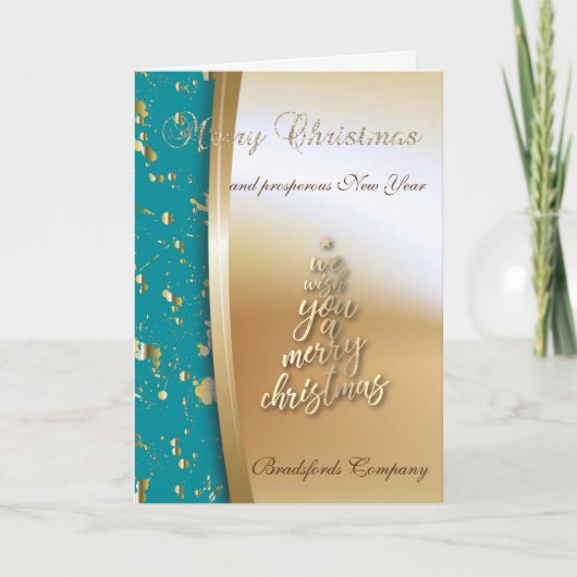 Gold Tree, we wensen u een prettig kerstbedrijf Feestdagen Kaart (Voorkant)