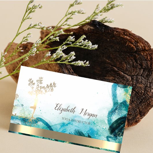 Gold Tree Women Silhouette Abstract Visitekaartje