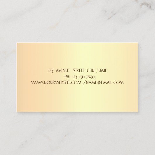 Gold Tree Women Silhouette, holografisch Visitekaartje (Achterkant)