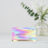 Gold Tree Women Silhouette, holografisch Visitekaartje (Staand voorkant)