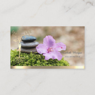 Gold Tree Women Silhouette Landscape Yoga Visitekaartje