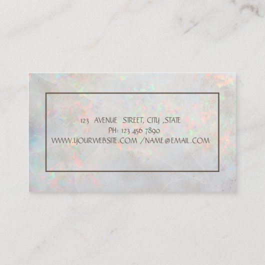 Gold Tree Women Silhouette, Opal Yoga Instructor Visitekaartje (Achterkant)