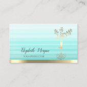 Gold Tree Women Silhouette, Stripe Ombre Yoga Visitekaartje (Voorkant)
