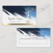 Gold Tree Women Silhouette, Yoga Brush Stroke Visitekaartje (Voorkant / Achterkant)