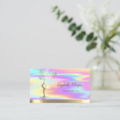 Gold Tree Women Silhouette Yoga Holographic Visitekaartje (Staand voorkant)