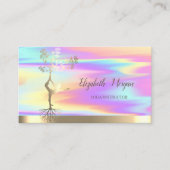 Gold Tree Women Silhouette Yoga Holographic Visitekaartje (Voorkant)