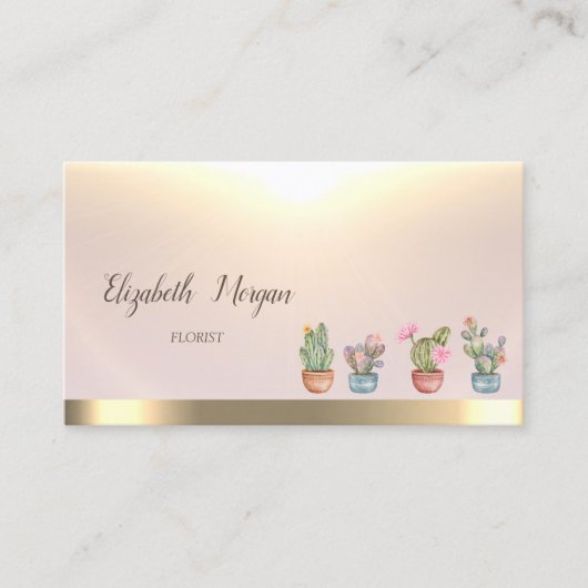 Gold Tree Women Silhouette Yoga Instructor Visitekaartje (Voorkant)