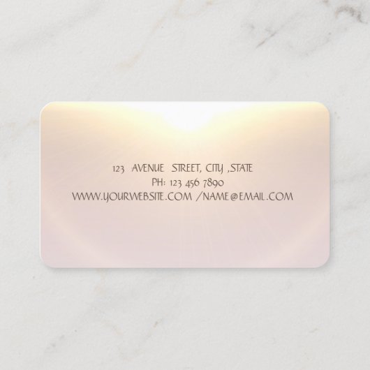 Gold Tree Women Silhouette, Zen Stones, Bloem Visitekaartje (Achterkant)