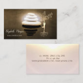 Gold Tree Women Silhouette, Zen Stones Visitekaartje (Voorkant / Achterkant)