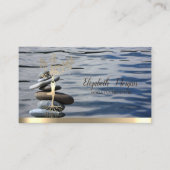 Gold Tree Women Silhouette, Zen Stones Zee Visitekaartje (Voorkant)