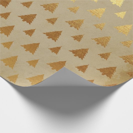 Gold Trees kerstpapier Cadeaupapier (Hoek)