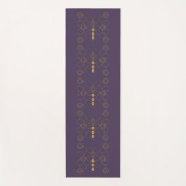 Gold Trellis Butterfly Indigo Yoga Mat