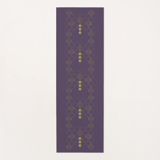 Gold Trellis Butterfly Indigo Yoga Mat (Voorkant)