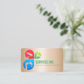 Gold Trendy Reparatie diensten logo professional Visitekaartje (Staand voorkant)