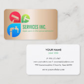 Gold Trendy Reparatie diensten logo professional Visitekaartje (Voorkant / Achterkant)