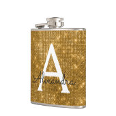 Gold Trendy Sparkle Monogram Initiaal Heupfles (Links)