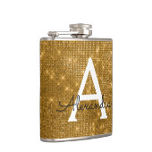 Gold Trendy Sparkle Monogram Initiaal Heupfles (Rechts)