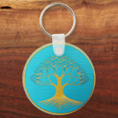 Gold Triangle Tree of Life Sleutelhanger (Achterkant)