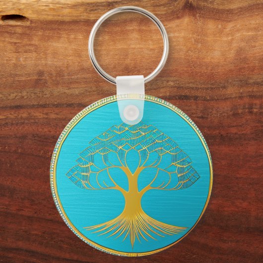 Gold Triangle Tree of Life Sleutelhanger (Achterkant)