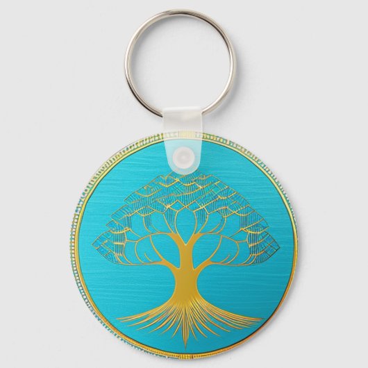Gold Triangle Tree of Life Sleutelhanger (Achterkant)