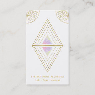 *~* Gold Triangles Alchemy Sacred Geometry Boho Visitekaartje