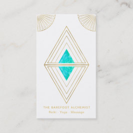 *~* Gold Triangles Alchemy Sacred Geometry White Visitekaartje