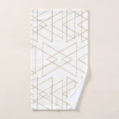 Gold Triangles Chic White Modern Glamour Bad Handdoek (Handdoek)