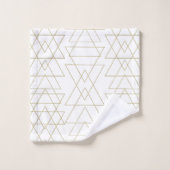 Gold Triangles Chic White Modern Glamour Bad Handdoek (Wasdoekje)