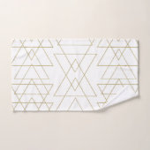 Gold Triangles Chic White Modern Glamour Bad Handdoek (Handdoek)